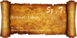 Sztrul Tibor névjegykártya